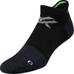 Vortex Optics Pursuit Trail Active No-Show Sock in black features CoolMax fabric
